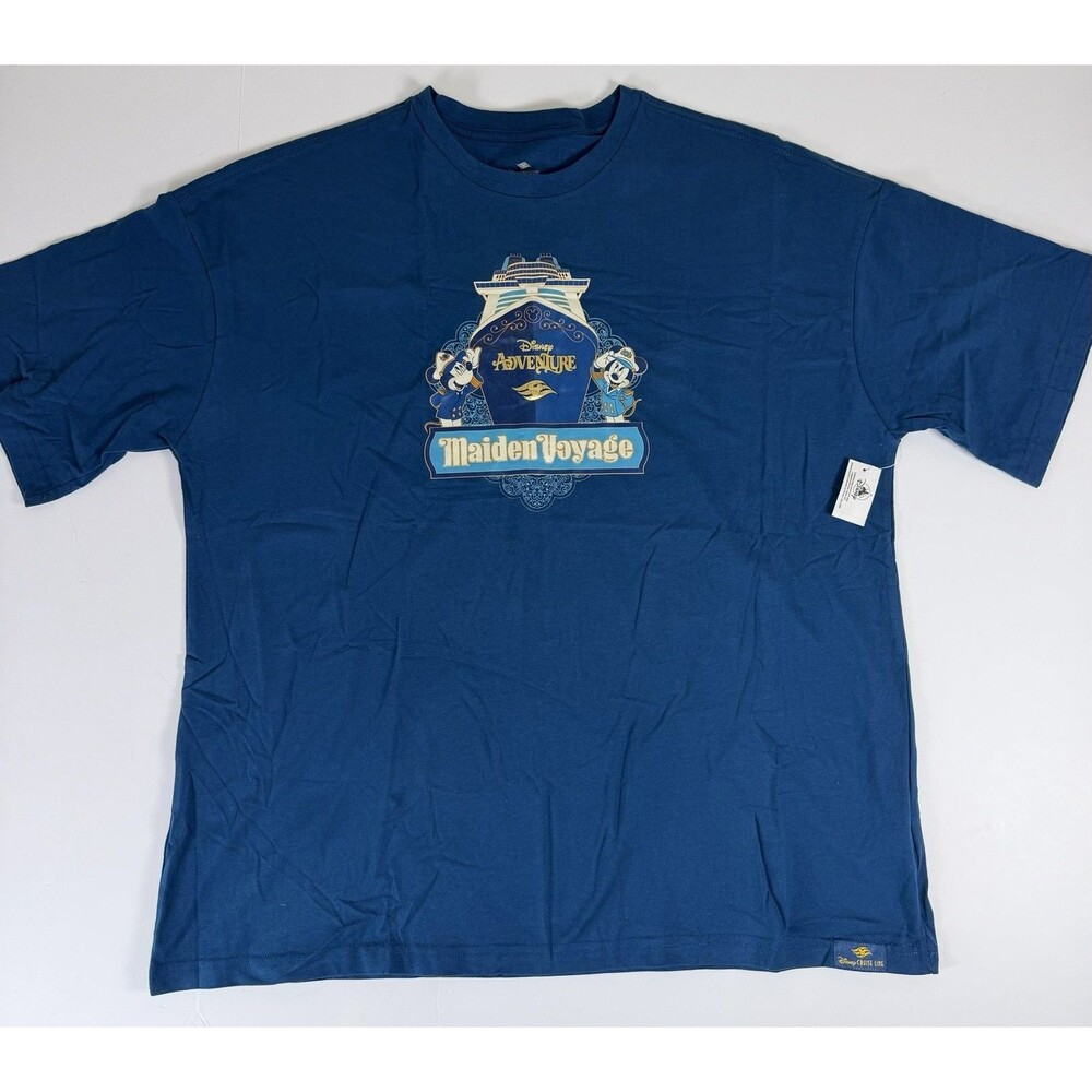 Disney Cruise Line Adventure Ship Maiden Voyage T-Shirt Blue XL NWT DCL